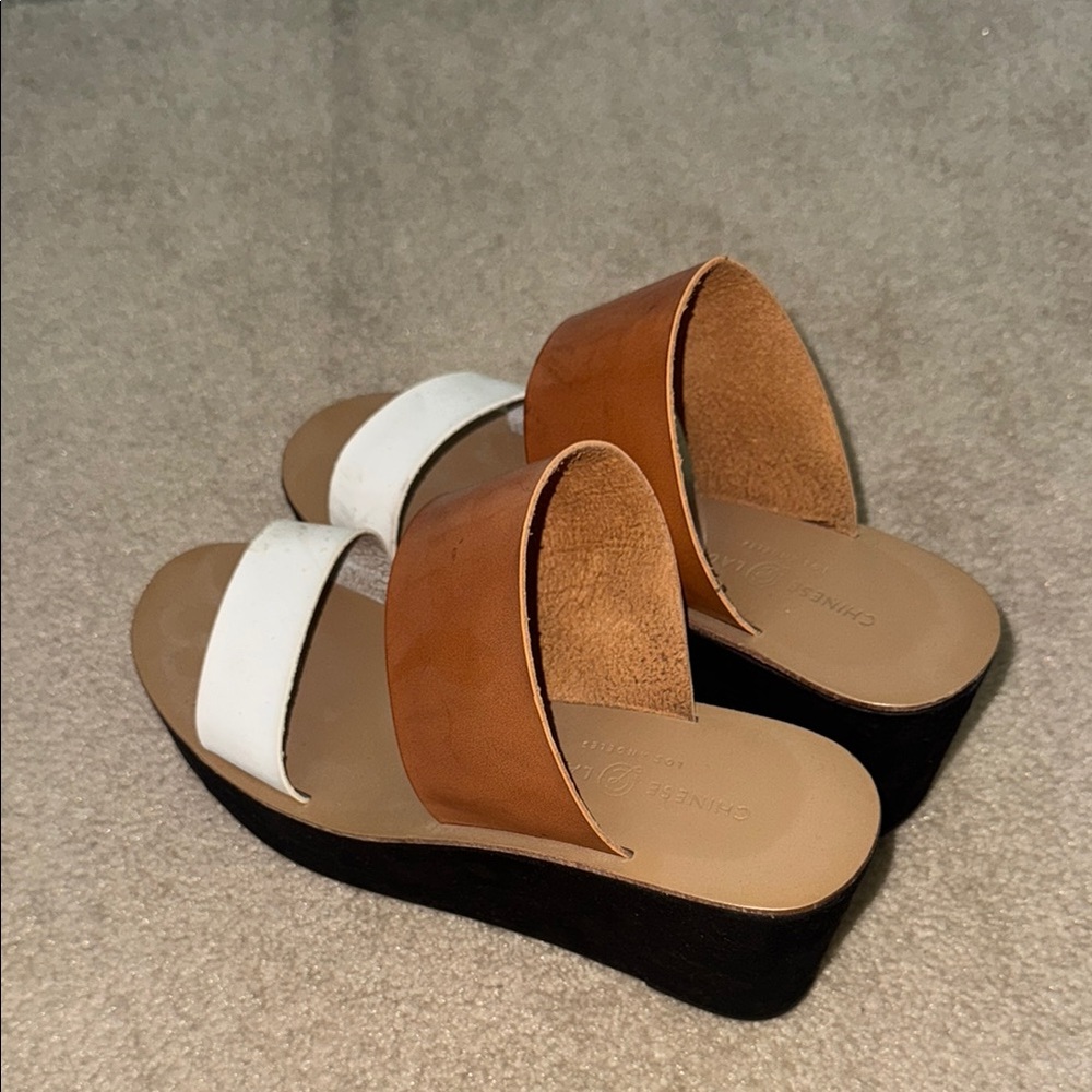 Chinese Laundry Brown and White Wedge Shoes